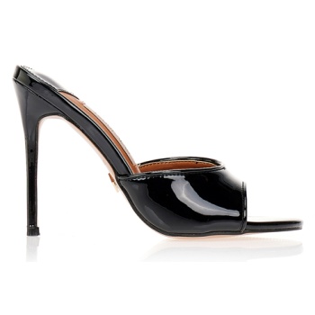 mules tsoukalas μαύρα λουστρίνι με