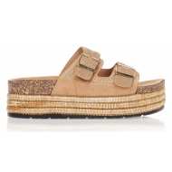  πλατφόρμες tsoukalas με σουέτ φάσα και τρουκς μπεζ