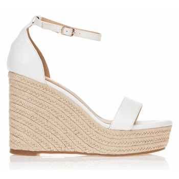 πλατφόρμες tsoukalas λευκές με μπαρέτα