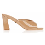  mules tsoukalas μπεζ με χοντρό τακούνι μπεζ