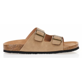 παντόφλες tsoukalas μπεζ με διπλή