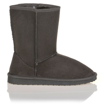 μποτάκια γκρι σουέτ με εσωτερική σε προσφορά