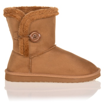 μποτάκια κάμελ σουέτ με διακοσμητικό σε προσφορά