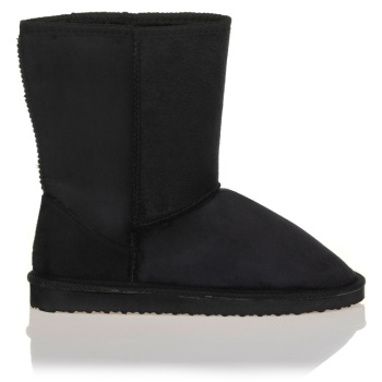 μποτάκια μαύρα σουέτ με εσωτερική σε προσφορά