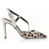  γόβες tsoukalas animal print και λεπτό τακούνι λευκο