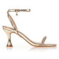  πέδιλα tsoukalas χρυσά με στρας στο λουράκι χρυσο