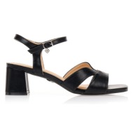  πέδιλα tsoukalas μαύρα με χοντρό τακούνι μαυρο