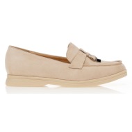  oxfords tsoukalas μπεζ με μεταλλική λεπτομέρεια μπεζ