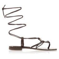  σανδάλια καφέ με αγκράφα και λουράκια καφε