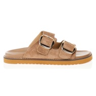  παντόφλες πούρο σουέτ με χρυσές αγκράφες πουρο