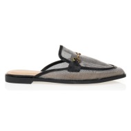  mules μοκασίνια μαύρα με χρυσή αγκράφα μαυρο