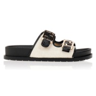  παντόφλες μαύρες με ιδιαίτερες αγκράφες μαυρο