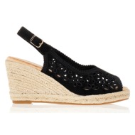  εσπαντρίγιες πλατφόρμες με σχέδιο λουλουδιών μαυρο