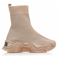 sneakers  πούρο υφασμάτινα κάλτσα με μεταλλική λεπτομέρεια πουρο