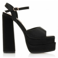 πέδιλα  μαύρα σατέν δίπατα με φάσα και λουράκια στον αστράγαλο μαυρο