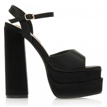 πέδιλα μαύρα σατέν δίπατα με φάσα και σε προσφορά