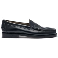sebago® ανδρικά penny loafers δερμάτινα `classic dan ` - l7000300-902w μαύρο