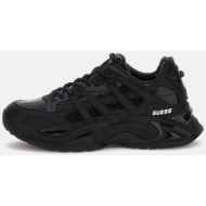  guess ανδρικά sneakers μονόχρωμα με croco print στο πλάι `belluno` - fmpbellep12 μαύρο