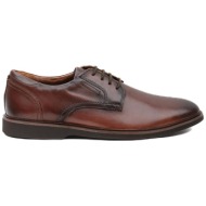 clarks ανδρικά δερμάτινα παπούτσια με κορδόνια `malwood lace` - 26168167 καφέ