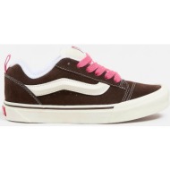  vans unisex sneakers από δέρμα suede με trademark contrast ρίγα στο πλάι `knu skool` - vn0009qcbf21 
