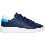  harmont & blaine ανδρικά δερμάτινα sneakers - efm241001-6000 μπλε σκούρο