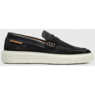  ambitious ανδρικά suede loafers `kit` - e63519 μπλε σκούρο