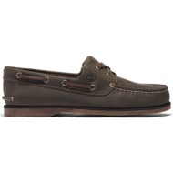  timberland ανδρικά δερμάτινα boat shoes `classic 2 eye` - tb0a4187et41 χακί