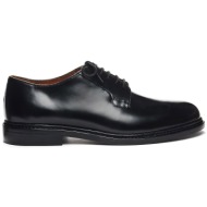  sebago® ανδρικά δερμάτινα παπούτσια μονόχρωμα με κορδόνια `milton` - l77113nw-902r μαύρο
