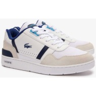  lacoste ανδρικά δερμάτινα sneakers `t-clip` - 47sma0071080 λευκό