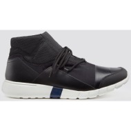  trussardi jeans ανδρικά μποτάκια sneakers high top running - 77a00114-9y099999 μαύρο