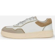  boggi milano ανδρικά δερμάτινα sneakers με suede λεπτομέρειες - bo24a070301 λευκό