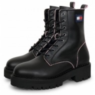  tommy hilfiger urban piping boot μαύρο