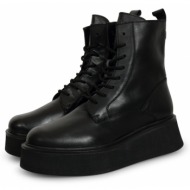  s.oliver lace boot flat μαύρο