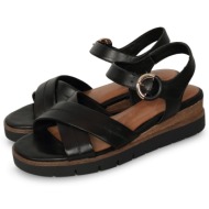  tamaris crossed sandals μαύρο