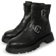  tamaris zip buckle boots μαύρο