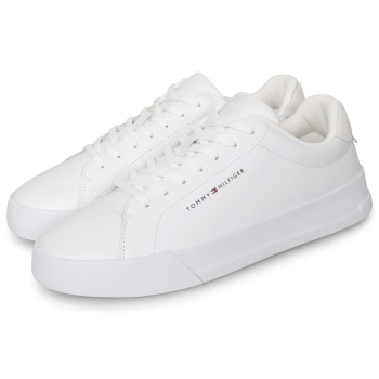 tommy hilfiger th court leather λευκό
