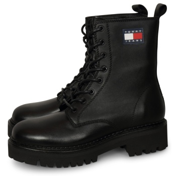 tommy hilfiger urban lace up boot μαύρο