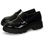  s.oliver aggis metallic loafers μαύρο λουστρίνι