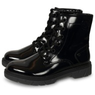  s.oliver combat lace boot flat μαύρο