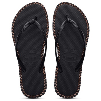 havaianas slim flatform loop μαύρο