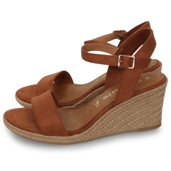 tamaris comb classic wedge sandal κονιάκ