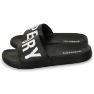  superdry d3 sdna core graphic pool slide μαύρο / λευκό
