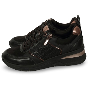 tamaris zipped sneakers μαύρο