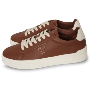 replay double sneaker καφέ