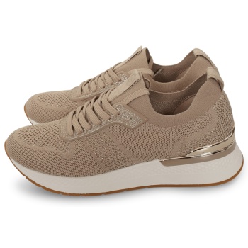 tamaris woven lace-up μπεζ