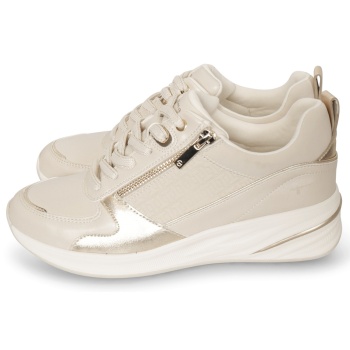 tamaris zipped lace-up εκρού