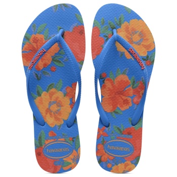 havaianas slim summer bliss γαλάζιο