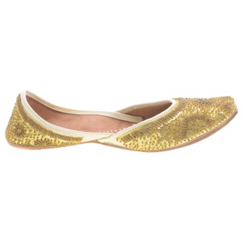 χρυσά δερμάτινα παπούτσια μπαλαρίνες