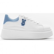  δίσολα sneakers με διακοσμητικό αρκουδάκι 021771 λευκο/μπλε