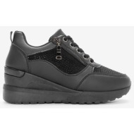  sneakers με πλατφόρμα & στρας 022379 μαυρο
